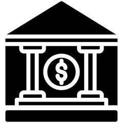 Bank Glyph Icon