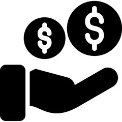 Fundraising Glyph Icon