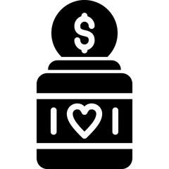 Donation Box Glyph Icon