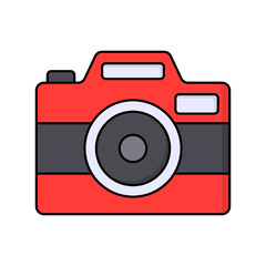 Photo camera icon in lineal color style, suitable for capturing moments at parties and celebrations