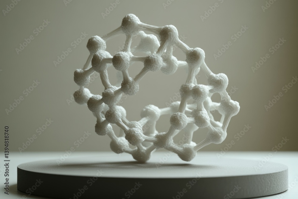Poster A 3D-printed model of a complex molecule, showcasing intricate interconnected nodes.