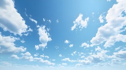 blue sky with a few soft white clouds, creating a peaceful and expansive atmosphere 