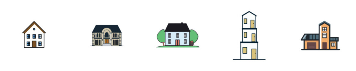 Fototapeta premium Diverse House Styles and Architectural Designs