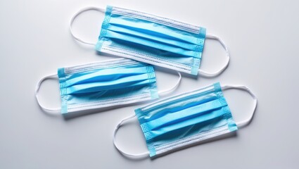 Isolated medical mask on a white background, protection, with clipping path