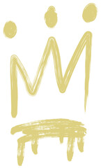 Graffiti Crown Gold Ink Hand Drawn Head Accessories in Street Style