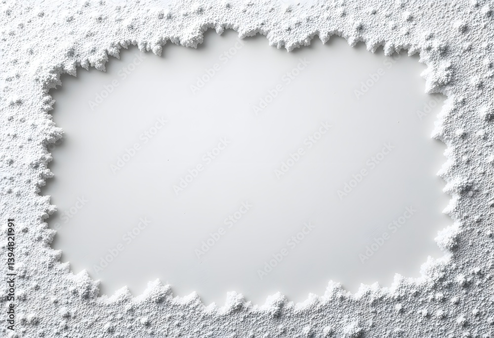 Poster Textured White Background, A Frosted Frame Effect Creates Softness. Ideal For Text Overlay. White Center, Ready For Message. Simple, Calming Design Perfect For Adding Creative Elements.
