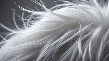Fototapeta premium Close-Up of White Goat Hair in Macro