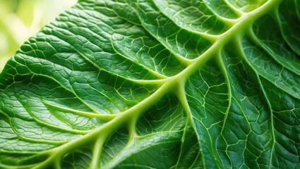 Background featuring the texture of green macro leaves.