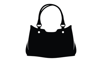 Fashion handbag purse icon silhouette, Handbag Icon Vector Illustration, Fashion Purse Accessory Silhouette 