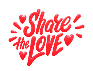Share the Love 3D Balloon Lettering Design.
