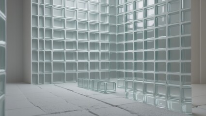 Backdrop of a glass block wall