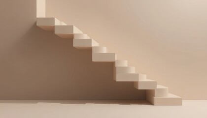 Elegant staircase design minimalist interior architecture modern space straight-on perspective contemporary aesthetics for home decor