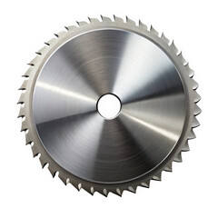 A close-up view of a shiny circular saw blade, showcasing its finely crafted teeth and metallic finish, highlighting the precision of metalwork and tools.