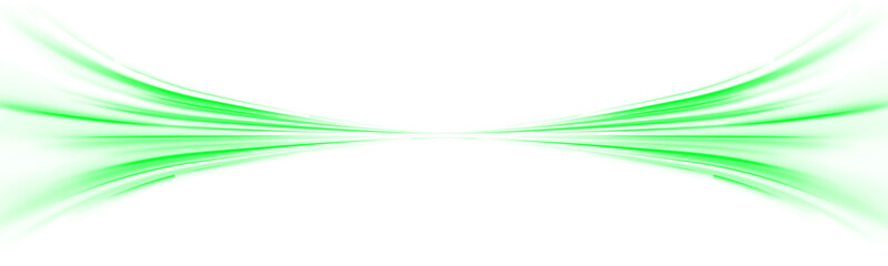 PNG abstract vector background with neon green rays. A futuristic technological theme featuring speed lines. The glowing road lights are bright green.
