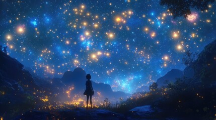 Fototapeta premium Endless Universe Illuminated by Shimmering Stars and Galaxies