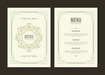 Menu Layout with ornamental Elements.