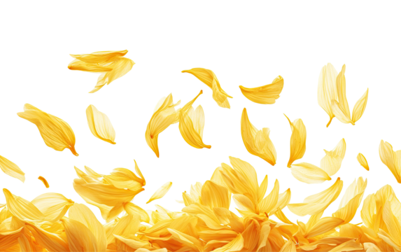 Falling petals, vibrant yellow - Powered by Adobe