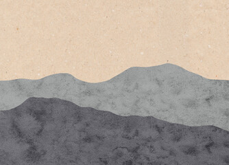 Abstract Minimalist Mountain Landscape in Neutral Earth Tones. 