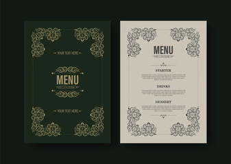 Menu Layout with ornamental Elements.