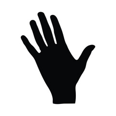 Obraz premium Hand minimalist silhouette design vector art
