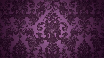 Purple monochrome wallpaper background with seamless pattern design, decorative vector texture for digital and print use