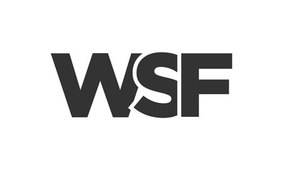 WSF logo design template with strong and modern bold text. Initial based vector logotype featuring simple and minimal typography. Trendy company identity.