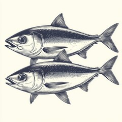 Fototapeta premium Fish illustration in sketch style