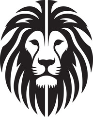 Lion Split Face Logo Vector