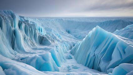 Massive blue ice glacier