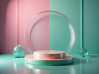 pink tosca podium product display background