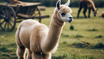 Obraz premium Llamas are a type of domesticated camelid.