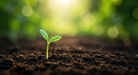 Sprout's First Light: Witness New Life Emerge, Symbol of Hope & Growth | Nature's Promise, Sustainable Future, Green Beginnings
