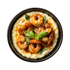 Southern Style Shrimp and Grits Isolated on Transparent Background