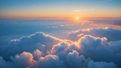 The morning sky appeared as a radiant golden hue, adorned with clouds in different formations at sunrise. Truly stunning.