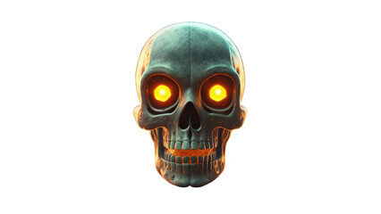 A glowing skull with a spooky aura, ideal for Halloween or horror-themed designs.