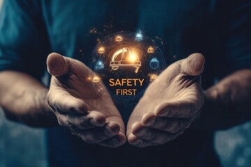 Safety First Hologram Held in Hands
