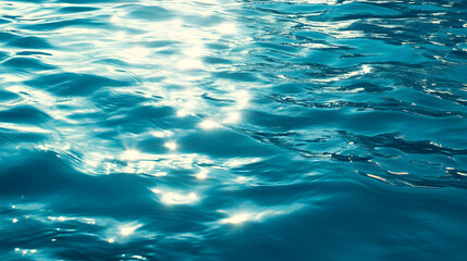 surface reflecting sunlight in deep blue and turquoise 