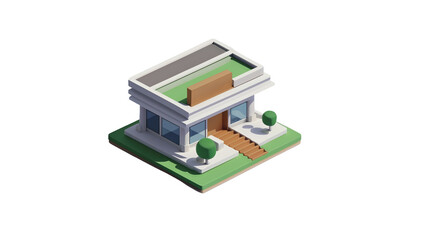 A luxurious villa structure element perfect for architectural renderings or design projects.