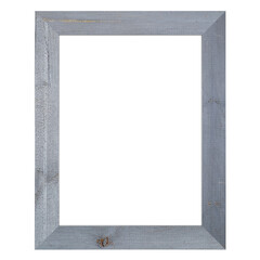 A simple wooden picture frame with a rustic finish, designed to hold photographs or artwork.