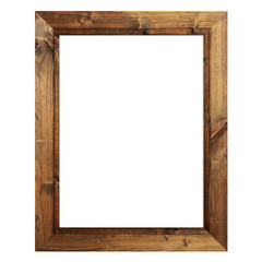 A wooden picture frame with a blank interior, suitable for displaying artwork or photographs.