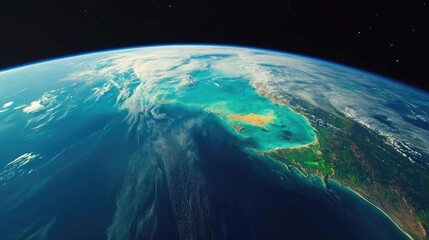 Fototapeta premium Breathtaking Sight of Earth Floating in Outer Space
