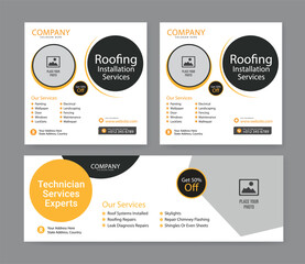 Electrician service flyer template and banner template, Professional electrical service poster and flyer template
