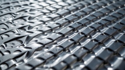 Industrial setting with diamond checker plate metal texture