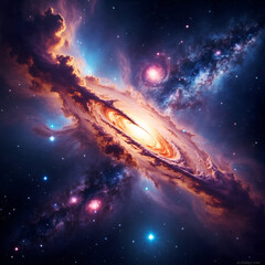 Nebel und Galaxien im Weltraum. Abstrakt Kosmos Hintergrund