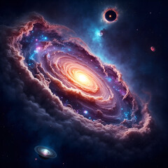 Nebel und Galaxien im Weltraum. Abstrakt Kosmos Hintergrund