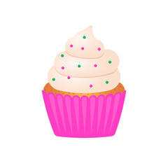 Cupcake isolated on white background