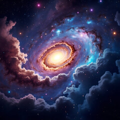 Nebel und Galaxien im Weltraum. Abstrakt Kosmos Hintergrund