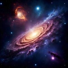 Nebel und Galaxien im Weltraum. Abstrakt Kosmos Hintergrund