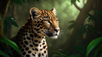 Close-up portrait of a young leopard