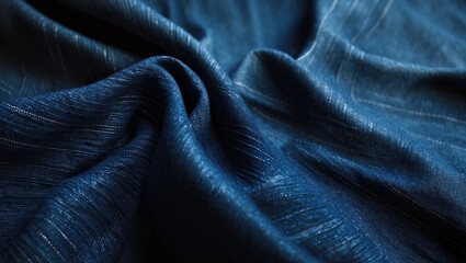 Fototapeta premium High-quality dark blue jeans texture with flowing waves.